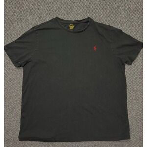 Polo Ralph Lauren Men's Black Logo Cotton Knit Short Sleeve T-Shirt Crew Neck XL